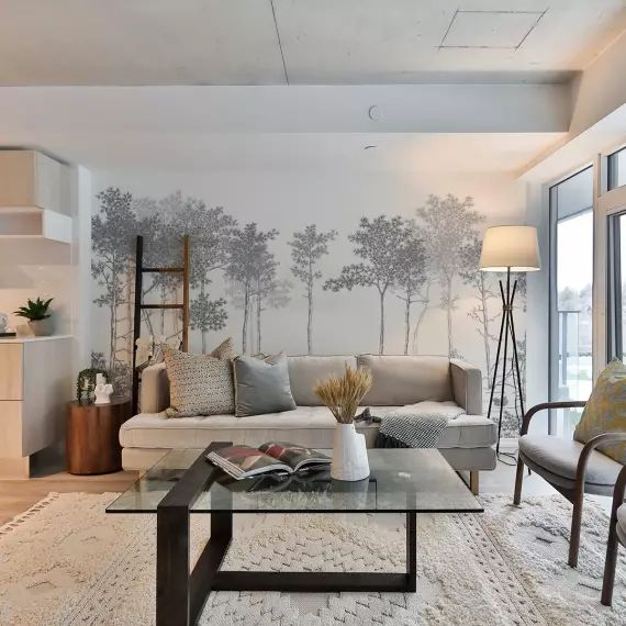 Papier peint panoramique balade dans les bois – 250×170