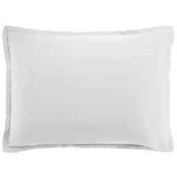 Taie d’oreiller rectangle satin de coton blanc 50×70 cm