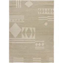 Tapis géométrique beige, 120X170 cm