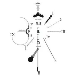 Horloge murale Stickers en Papier, Vinyle – Couleur Noir – 72 x 53 x 1 cm – Designer 5.5 Designers