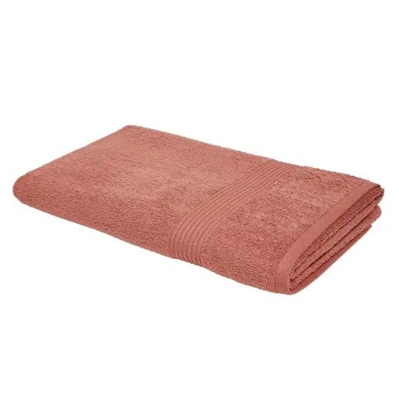 Maxi drap de bain uni en coton rouge 90×150