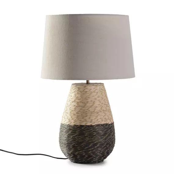 Lampe à poser en rotin naturel, diamètre 40,5 cm