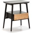 image de tables de chevet scandinave Table de chevet 1 tiroir couleur noir et bois clair