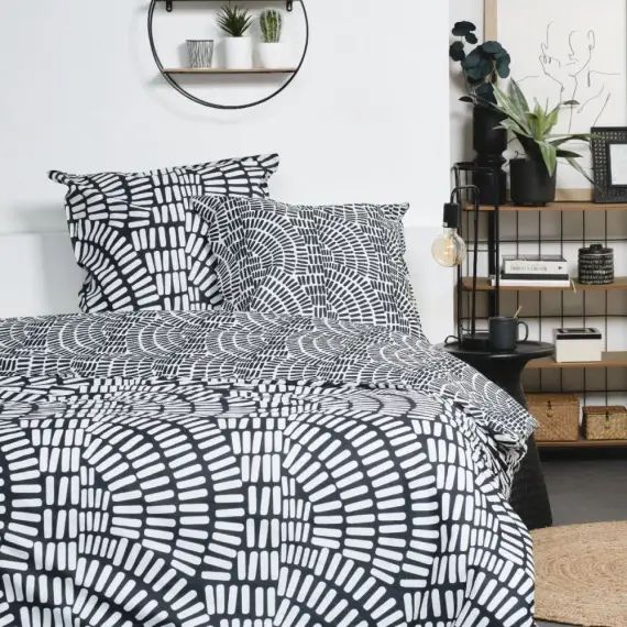 Parure de lit en Coton Noir 260×240 cm