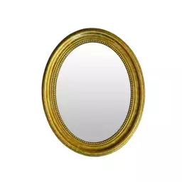 Miroir ovale – H 60 x L 75 x E 4 Bordures de 8 – or – Résine