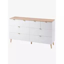 Commode double avec 8 tiroirs blanc