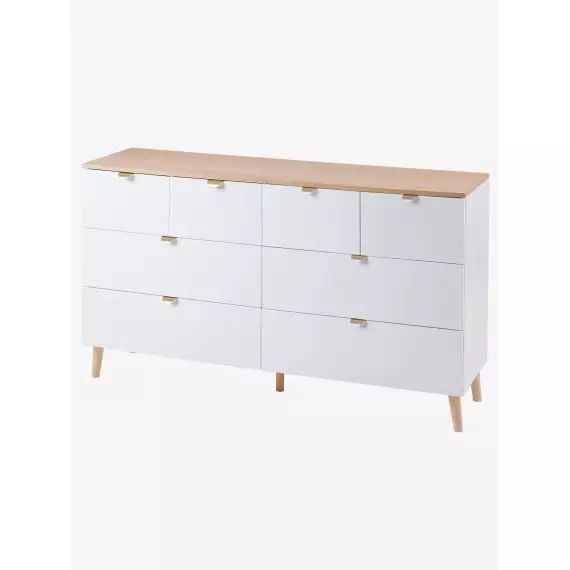 Commode double avec 8 tiroirs blanc