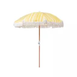 Parasol de jardin ⌀ 150 cm jaune et blanc