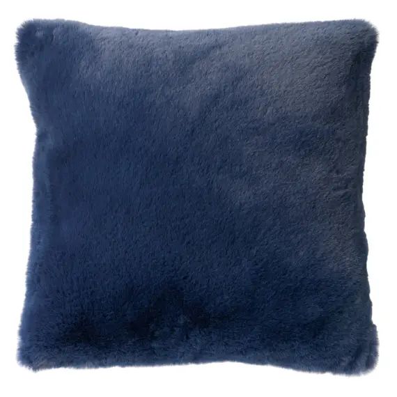 Housse de coussin bleu fausse fourrure-60×60 cm uni