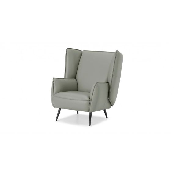 Linden, fauteuil, cuir gris béton