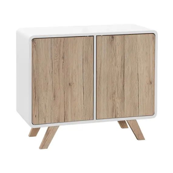 Commode blanche et bois clair