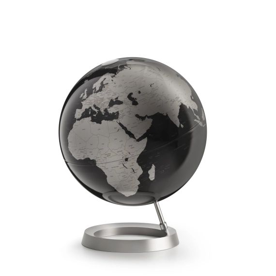 VISION BLACK – Globe terrestre de design, textes en anglais