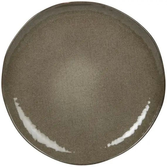 Assiette plate en grès vert