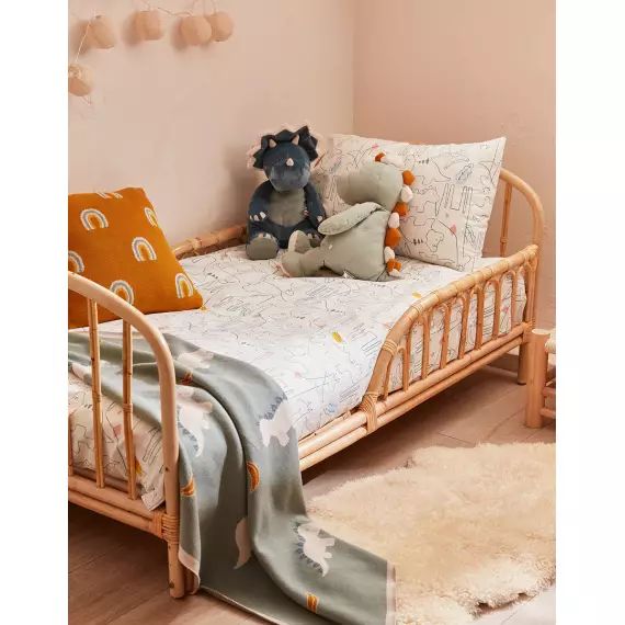Housse de couette dinosaures en popeline, 100 x 140 cm