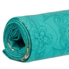 Toile de transat prête à poser imprimé fleuri turquoise