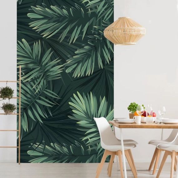 Papier peint panoramique Tropical vert intissé PLAGE l.150 x H.250 cm
