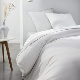 Parure de lit en Coton Blanc 240×260 cm