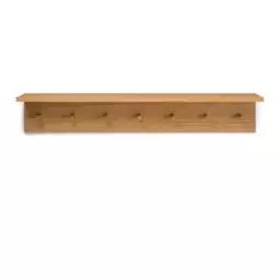 Portemanteau mural Portemanteau en Bois, Chêne massif huilé – Couleur Bois naturel – 105 x 42.17 x 17.3 cm