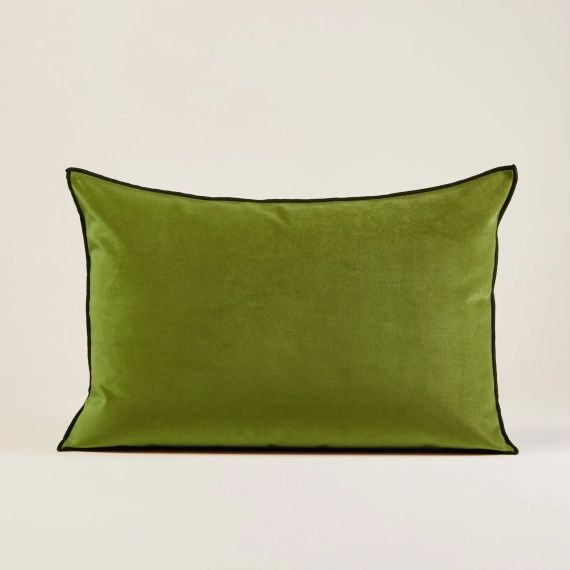 Housse de coussin DARIO olivine et bourdon noir – VERT