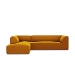 Canapé d’angle 4 places velours jaune