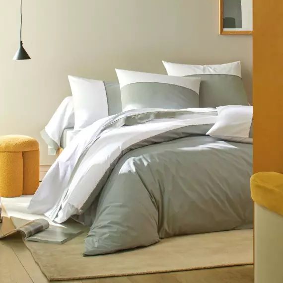 Drap housse percale, Duo BLANC DES VOSGES