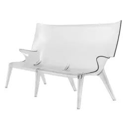 Canapé de jardin 3 places Uncle en Plastique, Polycarbonate – Couleur Transparent – 190 x 157.24 x 98 cm – Designer Philippe Starck