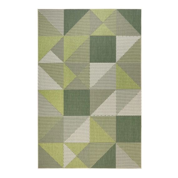 Tapis de couloir in et outdoor tons de vert résistant 120×170