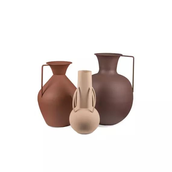 Vase Roman en Métal, finition sablée mate – Couleur Marron – 51.68 x 51.68 x 41 cm – Designer MODO architettura + design
