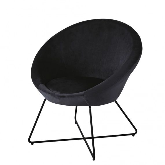 Fauteuil en velours noir