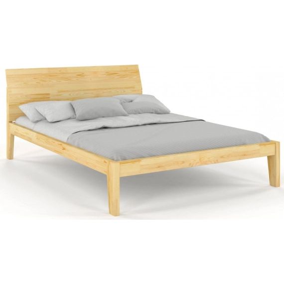 Lit avec tête de lit et sommier bois massif clair 90×200 cm