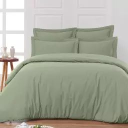 Housse de couette en percale coton  sauge 200×200 cm