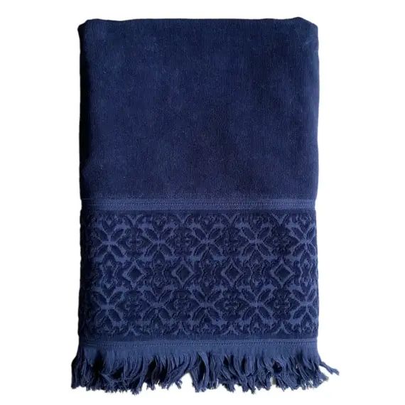 Serviette de bain éponge velours Romance marine 90×170