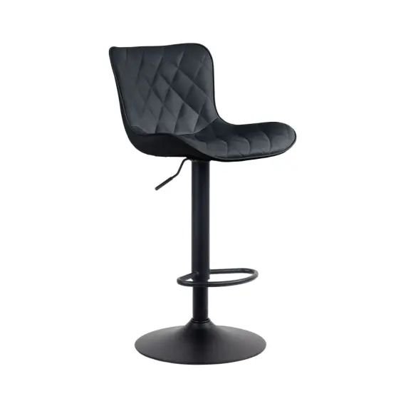 Tabouret de bar ajustable pivotant similicuir Noir
