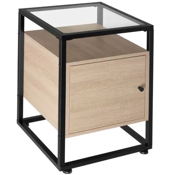 Table de chevet Dudley 40 x 43 x 60,5 cm Bois clair industriel, Chêne