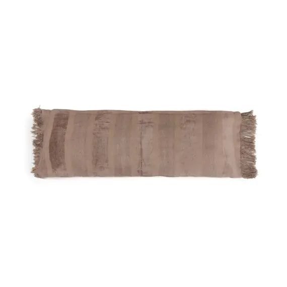 Housse de coussin en velours gris 35×100