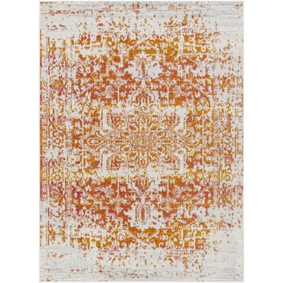 Tapis Vintage, Orange, Beige et Gris – 120x170cm