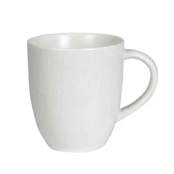 Lot de 6 mugs    30 cl  en grès  blanc