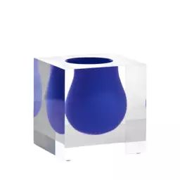 Vase Bel Air en Plastique, Acrylique – Couleur Bleu – 19.83 x 19.83 x 10 cm – Designer