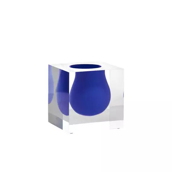 Vase Bel Air en Plastique, Acrylique – Couleur Bleu – 19.83 x 19.83 x 10 cm – Designer