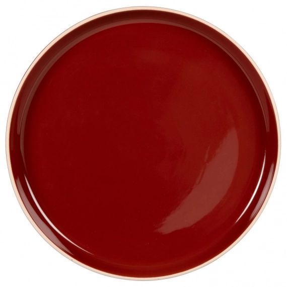 Assiette plate en grès rouge