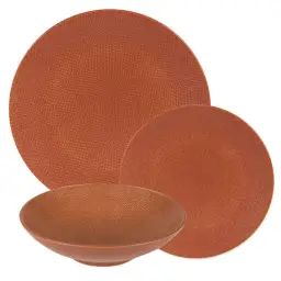 Service d&rsquo;assiettes   terra 18 pièces en grès  rouge
