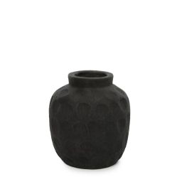 Vase en terracotta noir H14