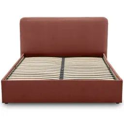 Lit coffre en Tissu 160×200 terracotta