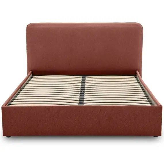 Lit coffre en Tissu 160×200 terracotta