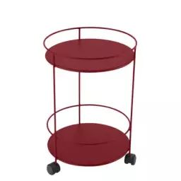 Chariot Guinguette en Métal, Acier laqué – Couleur Rouge – 60 x 60 x 62 cm – Designer Studio