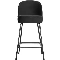 Tabouret de bar en velours 65cm noir
