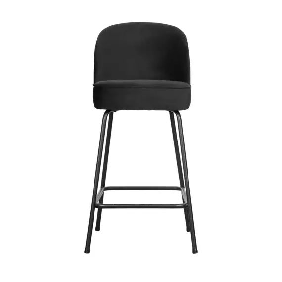 Tabouret de bar en velours 65cm noir