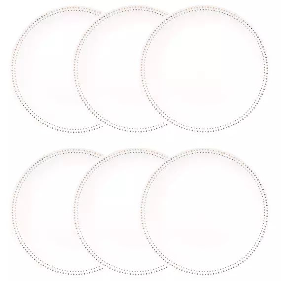 Assiette plate en porcelaine beige motif palmiers dorés