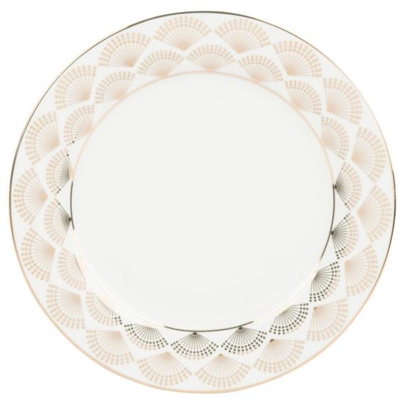 Assiette plate en porcelaine motifs graphiques