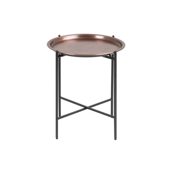 Table d’appoint design ronde métal cuivré LUZ